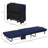  Opklapbaar Logeerbed, 2-in-1 Opklapbed Met Wielen, In Hoogte Verstelbare Hoofdeinde, Staal + Schuim, Blauw, 184 X 65 X 26 Cm 5