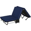  Opklapbaar Logeerbed, 2-in-1 Opklapbed Met Wielen, In Hoogte Verstelbare Hoofdeinde, Staal + Schuim, Blauw, 184 X 65 X 26 Cm 8