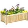  Opklapbaar Verhoogd Bed Massief Hout Weerbestendig 70cm X 30cm X 25cm Naturel 1