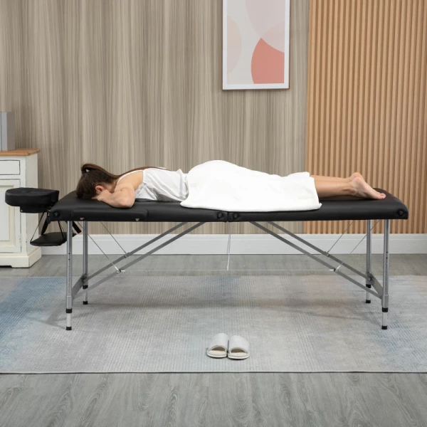  Opklapbare Massagetafel, Inclusief Gezichtsopening, Armleuningen, Handsteunen, Mobiele Massagetafel, 186 Cm X 71 Cm X 83 Cm 2