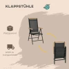  Opklapbare Zitgroep 7 Stuks. Balkonset Balkonmeubel 1 Tafel + 6 Stoelen Tuinmeubelset Zitset Aluminium Gaas Zwart 5