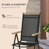  Opklapbare Zitgroep 7 Stuks. Balkonset Balkonmeubel 1 Tafel + 6 Stoelen Tuinmeubelset Zitset Aluminium Gaas Zwart 6