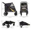  Opvouwbare Hondenkar Pet Buggy Mesh Windows Opbergzakken Stalen Frame Grijs+Geel 112x65x100cm 3