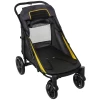  Opvouwbare Hondenkar Pet Buggy Mesh Windows Opbergzakken Stalen Frame Grijs+Geel 112x65x100cm 10