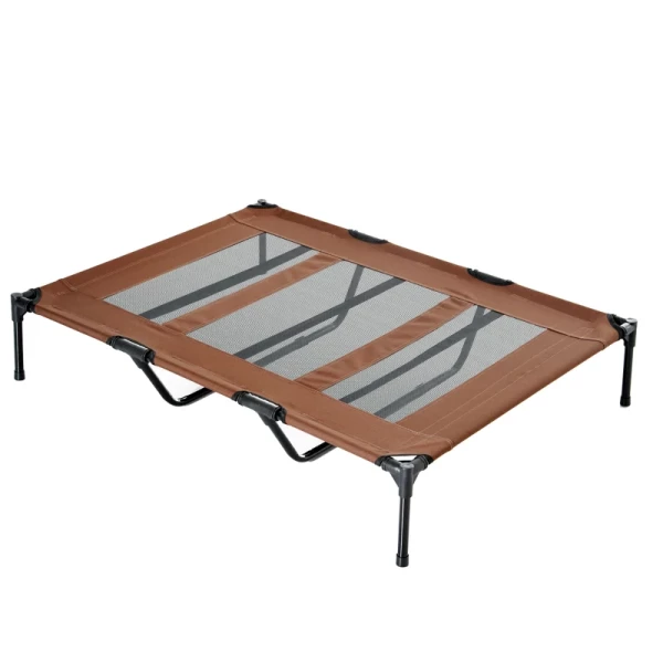  Opvouwbare Hondenmand Outdoor Hondenmand Verhoogde Stand 122cm X 92cm X 23cm Koffie Bruin + Zwart 11