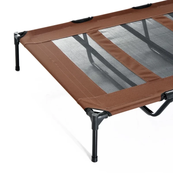  Opvouwbare Hondenmand Outdoor Hondenmand Verhoogde Stand 122cm X 92cm X 23cm Koffie Bruin + Zwart 8