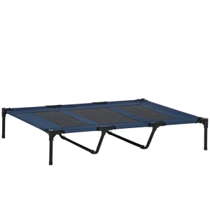  Opvouwbare Hondenmand Outdoor Hondenmand Verhoogde Standaard 122cm X 92cm X 23cm Blauw + Zwart 1