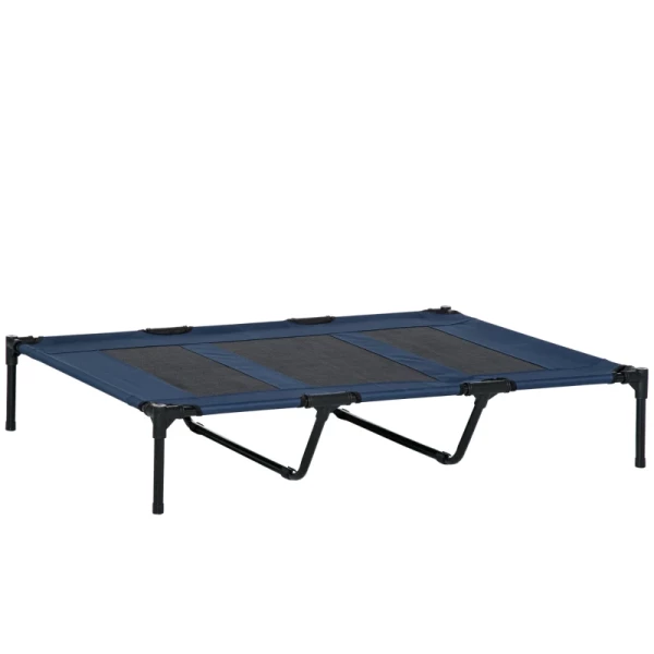 Opvouwbare Hondenmand Outdoor Hondenmand Verhoogde Standaard 122cm X 92cm X 23cm Blauw + Zwart 1