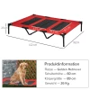  Opvouwbare Hondenmand Outdoor Hondenmand Verhoogde Standaard 122cm X 92cm X 23cm Rood + Zwart 3