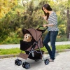  Opvouwbare Hondenwagen Met Bekerhouder Luifel Coffee Brown 2