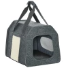  Opvouwbare Kattendraagtas Met Ligkussen Mesh Raamkrabmat Grijs 40,5 X 30 X 31 Cm 1