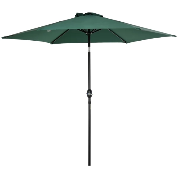  Opvouwbare Paraplu Parasol Tuinparaplu Market Paraplu Met Handslinger Aluminium 180/㎡ Polyester Donkergroen ∅2,7 X 2,35 M 11