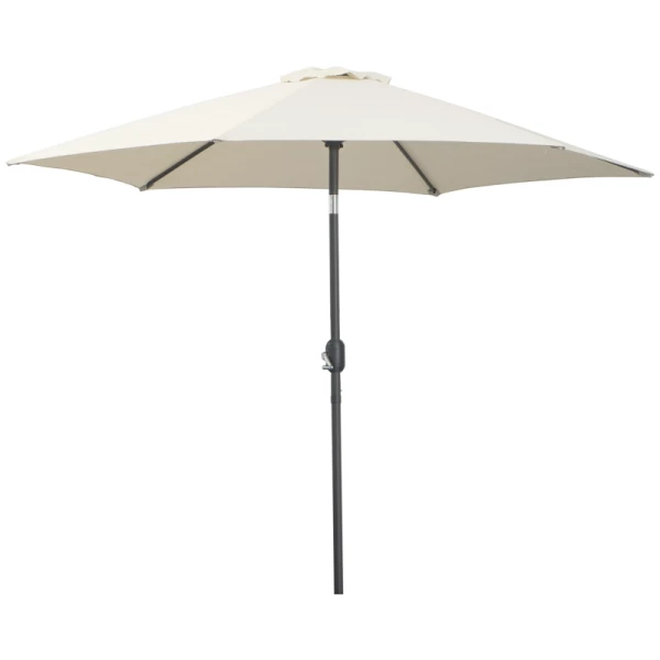  Opvouwbare Paraplu Parasol Tuinparasol Markt Paraplu Met Handslinger Aluminium 180/㎡ Polyester Beige ∅2,7 X 2,35 M 11