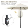  Opvouwbare Paraplu Parasol Tuinparasol Markt Paraplu Met Handslinger Aluminium 180/㎡ Polyester Beige ∅2,7 X 2,35 M 4