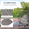  Papasan Stoel Tuinstoel 2 Mand Stoel Met Kussen Ovaal Loungestoel Mand Opklapbaar Balkon Terras Buiten/binnen Zandbruin Staal 118 X 75 X 139 Cm 5