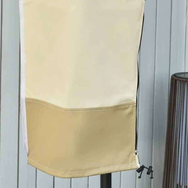  Parasol Beschermhoes Tot Ø300 Cm Hoes Parasolhoes Met Rits Oxford Stof Beige + Coffee Ø30 X 190 Cm 5