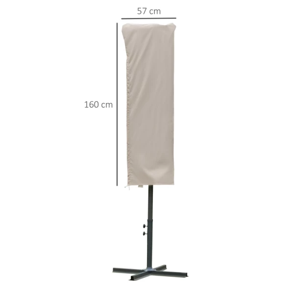  Parasol Beschermhoes Weerbestendig Winddicht Touwsluiting Makkelijk Schoon Te Maken Outdoor Voor Zweefparasol Ø57 X 160 Cm Kaki 3