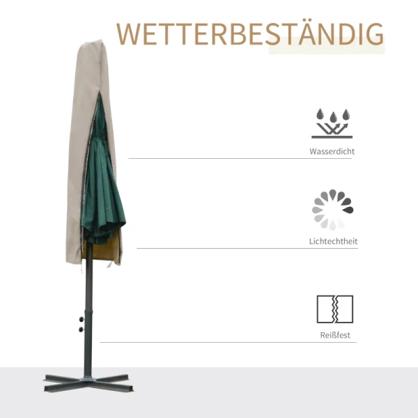  Parasol Beschermhoes Weerbestendig Winddicht Touwsluiting Makkelijk Schoon Te Maken Outdoor Voor Zweefparasol Ø57 X 160 Cm Kaki 4