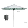  Parasol Gemakkelijk Te Openen En Te Sluiten Windkap Tweedelig Metalen Paal Groen 2,92 X 2,92 X 2,50 M 3