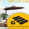  Parasol Gewicht 4 St. Parasolgewicht Voor Bodenkreuz Zand/water Parasol, Vulbaar Tot 130 Kg HDPE Zwart 4