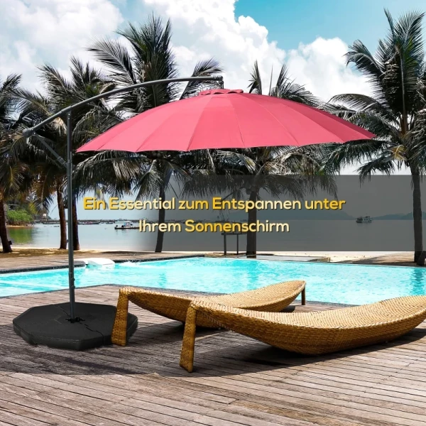  Parasol Gewicht 4 St. Parasolgewicht Voor Vrijdragende Parasol Grond Kruis Zand/water Vulbaar Tot 140 Kg HDPE Zwart 4