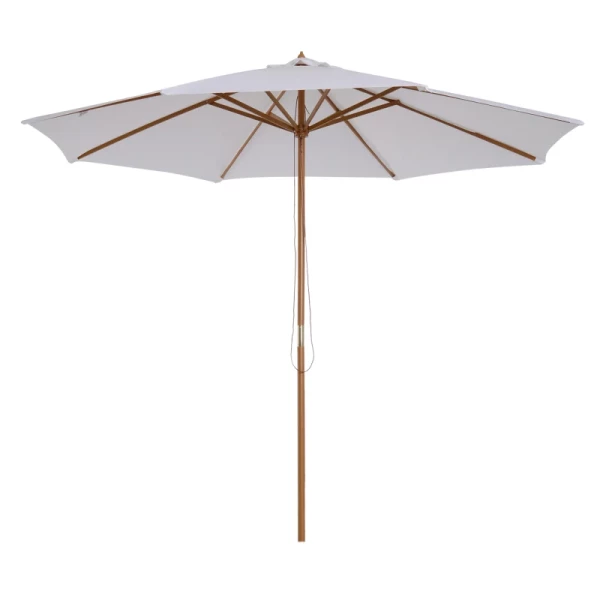  Parasol Hout 300 Cm Houten Parasol Tuinparasol Balkonparasol Bamboe Creme Wit 11