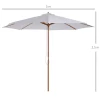  Parasol Hout 300 Cm Houten Parasol Tuinparasol Balkonparasol Bamboe Creme Wit 3