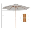  Parasol Hout 300 Cm Houten Parasol Tuinparasol Balkonparasol Bamboe Grijs 3