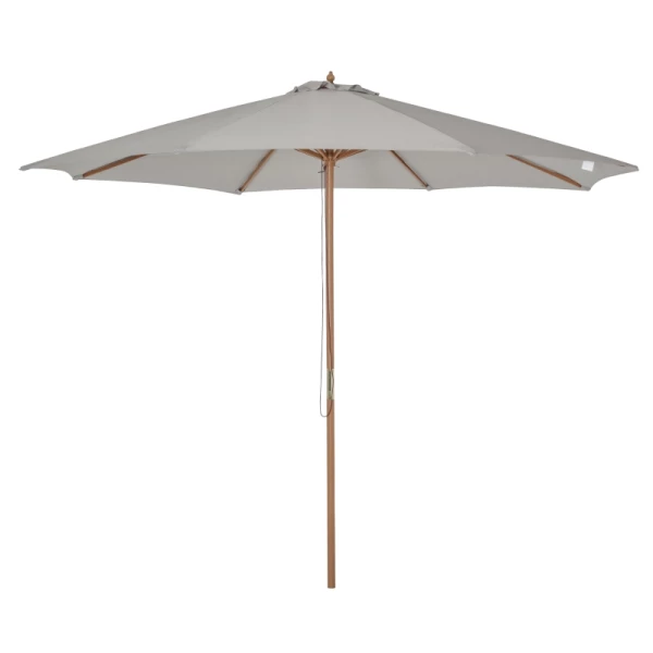 Parasol Hout 300 Cm Houten Parasol Tuinparasol Balkonparasol Bamboe Grijs 1