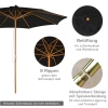  Parasol Hout 300 Cm Houten Parasol Tuinparasol Balkonparasol Bamboe Zwart 4