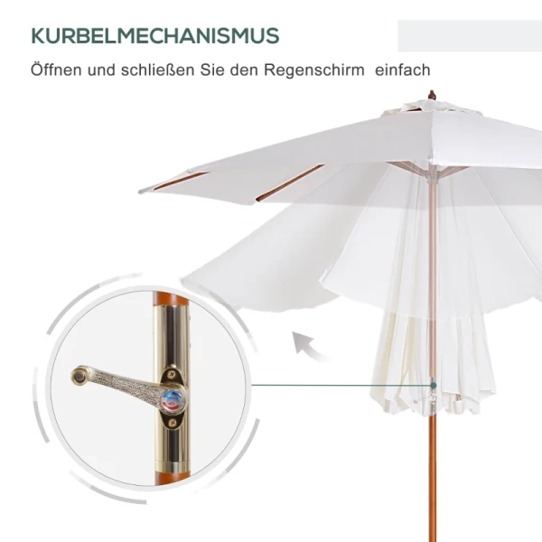 ® Parasol Houten Tuinparasol Markt Parasol Φ2.7m Slinger Populier 4