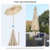  Parasol, Met Franjes, Kantelbaar, Met Handslinger, Staal+polyester, Kaki, Ø265 X 235,5 Cm 4