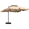  Parasol Met Voet En 4 Gewichten Aluminium Kaki 2,7 X 2,7 X 2,6 M 1