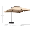  Parasol Met Voet En 4 Gewichten Aluminium Kaki 2,7 X 2,7 X 2,6 M 3