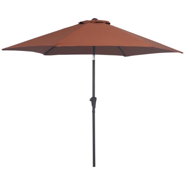  Parasol Met Zwengel- En Kantelfunctie, Metaal+polyester, Bruin, Ø2,7 X 2,35 M 11