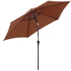  Parasol Met Zwengel- En Kantelfunctie, Metaal+polyester, Bruin, Ø2,7 X 2,35 M 1