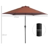  Parasol Met Zwengel- En Kantelfunctie, Metaal+polyester, Bruin, Ø2,7 X 2,35 M 3