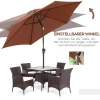  Parasol Met Zwengel- En Kantelfunctie, Metaal+polyester, Bruin, Ø2,7 X 2,35 M 5