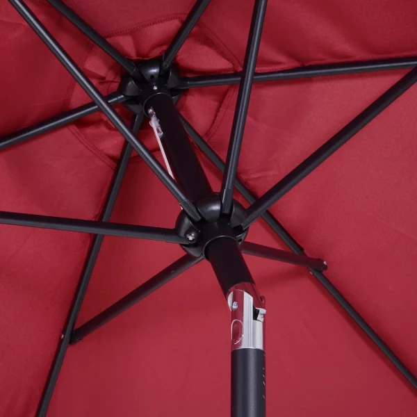  Parasol Met Zwengel- En Kantelfunctie, Metaal+polyester, Rood, Ø2,7 X 2,35 M 11