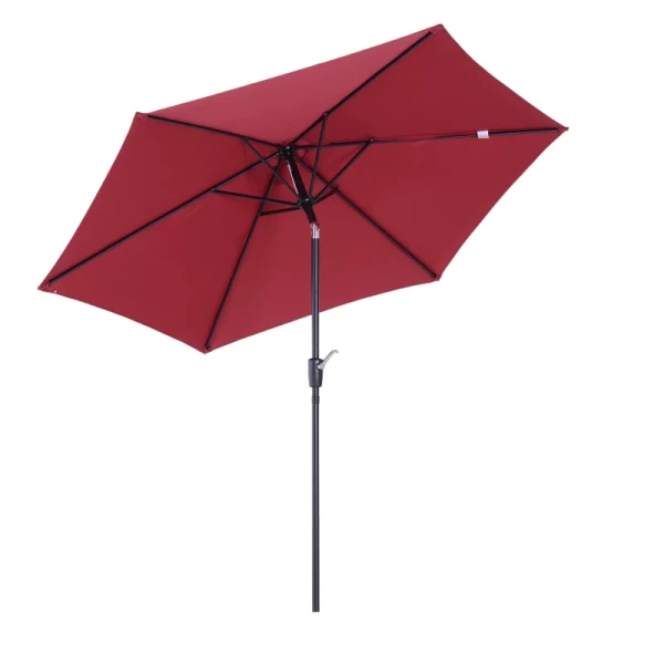  Parasol Met Zwengel- En Kantelfunctie, Metaal+polyester, Rood, Ø2,7 X 2,35 M 4