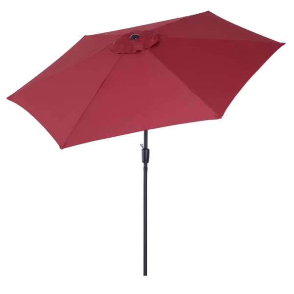  Parasol Met Zwengel- En Kantelfunctie, Metaal+polyester, Rood, Ø2,7 X 2,35 M 5