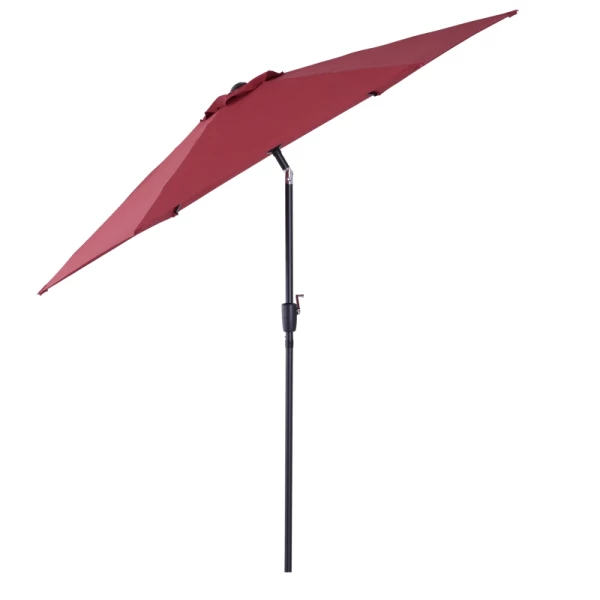  Parasol Met Zwengel- En Kantelfunctie, Metaal+polyester, Rood, Ø2,7 X 2,35 M 6