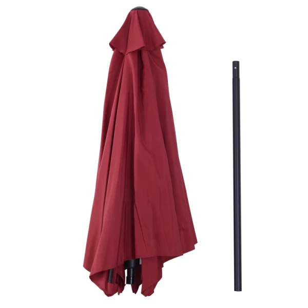  Parasol Met Zwengel- En Kantelfunctie, Metaal+polyester, Rood, Ø2,7 X 2,35 M 8