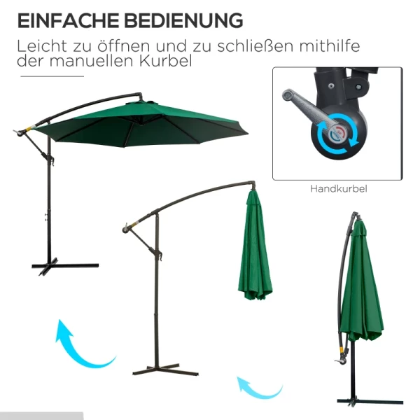  Parasol Met Zwengel Weerbestendig 3 M X 3 M X 2,5 M XXL Groen 4