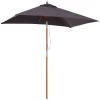  Parasol, Opvouwbare Tuinparasol, Strandparasol, 3-traps Verstelbaar, Dennenhout + Polyester, Donkergrijs, 200 X 150 X 230 Cm 11