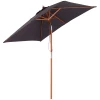  Parasol, Opvouwbare Tuinparasol, Strandparasol, 3-traps Verstelbaar, Dennenhout + Polyester, Donkergrijs, 200 X 150 X 230 Cm 1