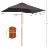  Parasol, Opvouwbare Tuinparasol, Strandparasol, 3-traps Verstelbaar, Dennenhout + Polyester, Donkergrijs, 200 X 150 X 230 Cm 3