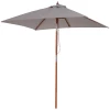  Parasol, Opvouwbare Tuinparasol, Strandparasol, 3-traps Verstelbaar, Dennenhout + Polyester Grijs 200 X 150 X 230 Cm 11