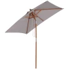  Parasol, Opvouwbare Tuinparasol, Strandparasol, 3-traps Verstelbaar, Dennenhout + Polyester Grijs 200 X 150 X 230 Cm 1