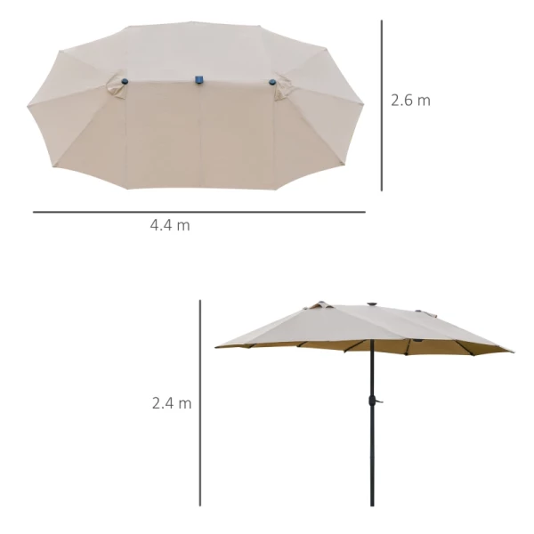  Parasol Ovaal Kaki 440 X 260 X 240cm 3